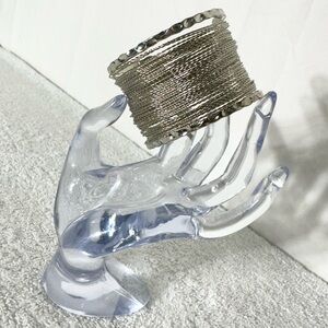 5/$35 Silver Tone Textured Bangle Cuff Bracelet